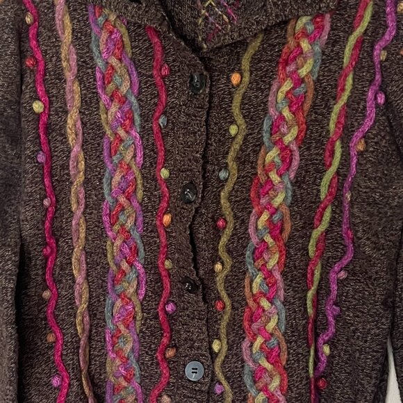 ✨ Talbots Embroidered Lambswool-Blend Knit Cardigan – Size Large ✨ - Picture 4 of 8